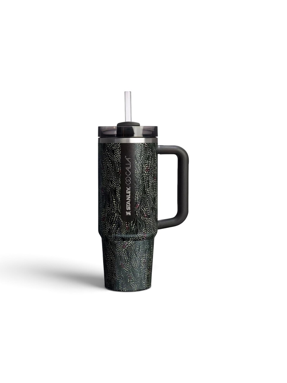 Stanley x Calia quencher H2.O flowstate tumbler in black serpent pattern 30 oz - Picture 1 of 8